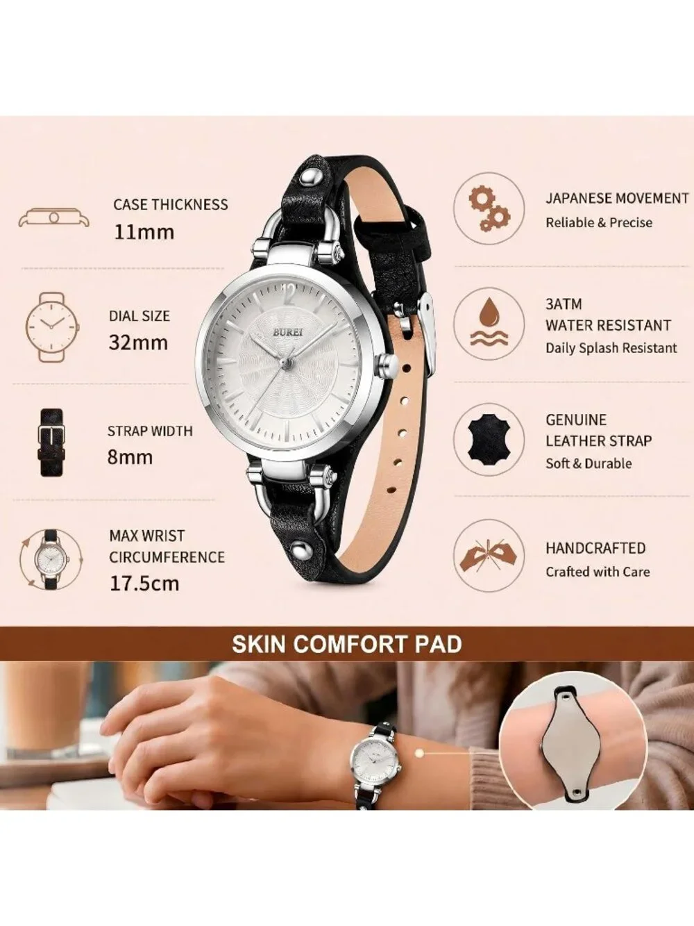 N/A double‑wrap leather